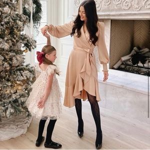 Rachel Parcell beige wrap dress